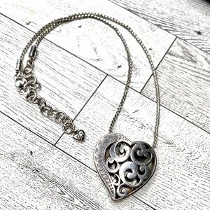 Brighton Rope Chain Reversible Circles Heart Retired Pendant